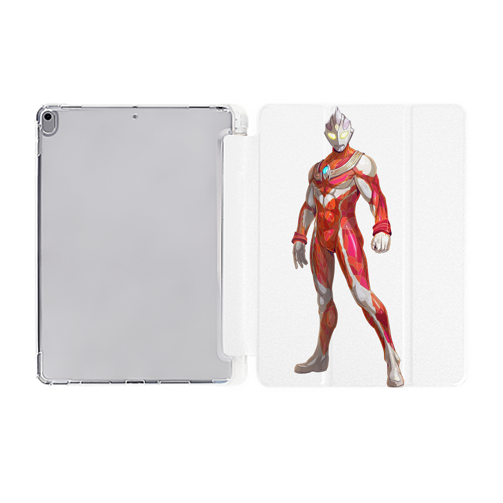 （画像用） ウルトラマン Ultraman IPad ケース ペン収納付き 三つ折りスタンド PUレザー×シリコン 対応機種9.5/10.5/10.9インチ
